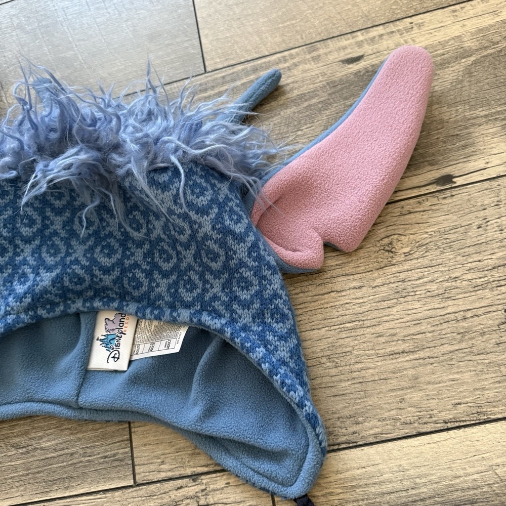 Disneyland Resort Stitch Experiment‎ 626 Knit Lined Beanie Fleece Hat Plush Ears - Picture 3 of 14